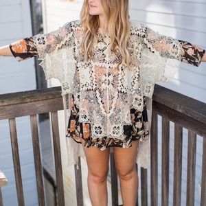 Free People Crochet 70s inspired Tunic/Pancho